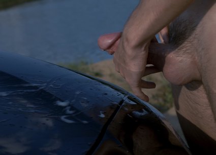 Outside car wash ended with biggest gay cumshot